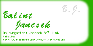 balint jancsek business card